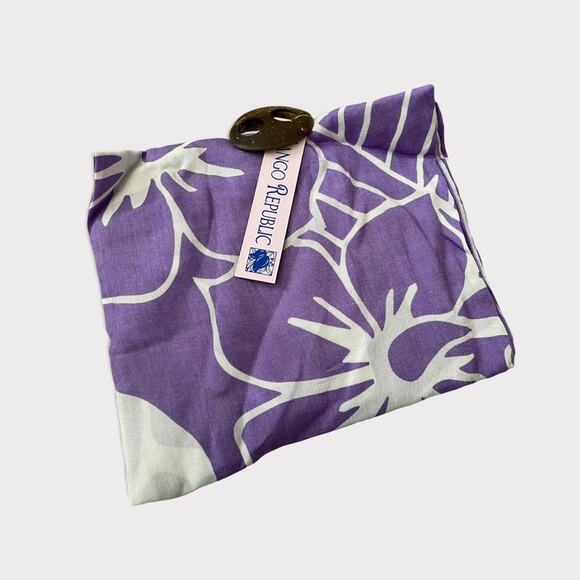 Mango Republic Large Purple/White Print Scarf / Beach Cover Up / Wrap - Picture 4 of 9